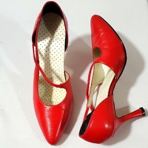 Elegant Red Women's Heels Size 7 Medium